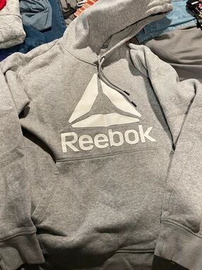 Reebok Gray Men's Logo Crewneck Hoodie